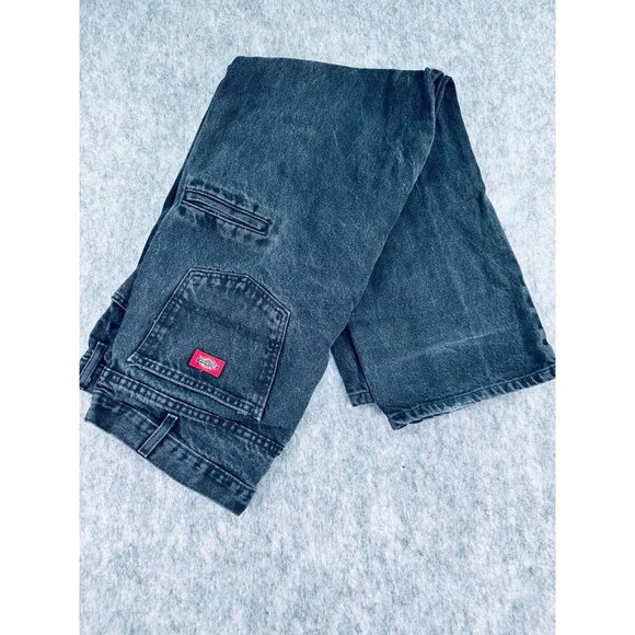 Dickies Other - Dickies Mens 40x32 Regular Fit Denim Black Jeans Straight Leg 100% Cotton